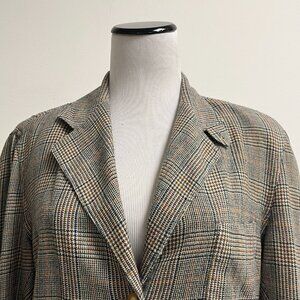 Faconnable glen plaid  jacket blazer vintage wool S